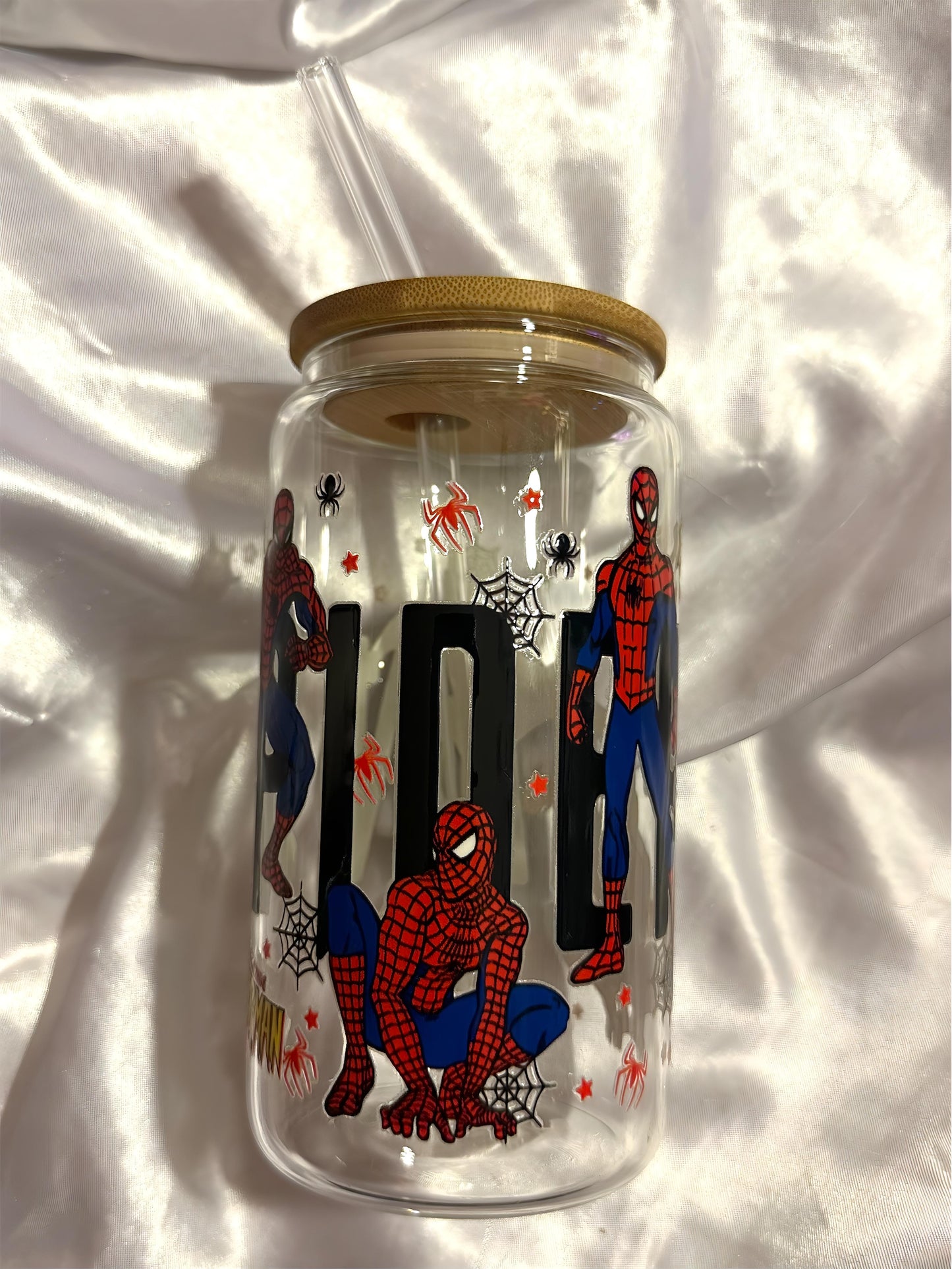 spiderman glass cup ♡