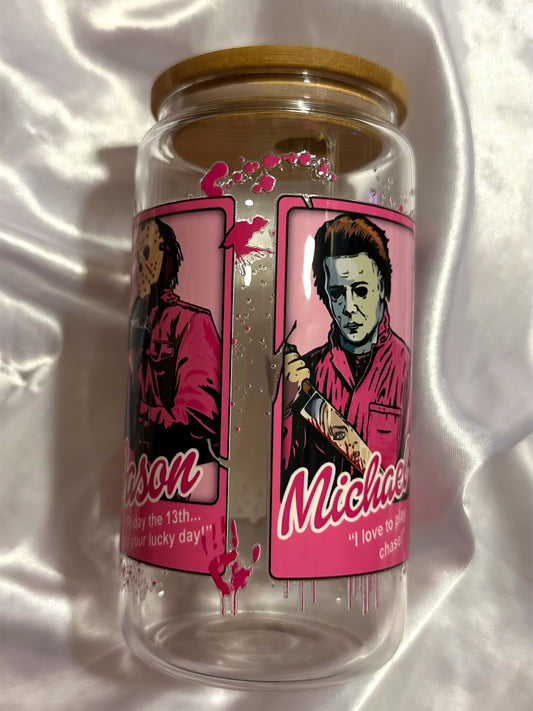 pink horror glass cup ♡