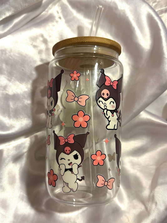 kuromi glass cup ♡