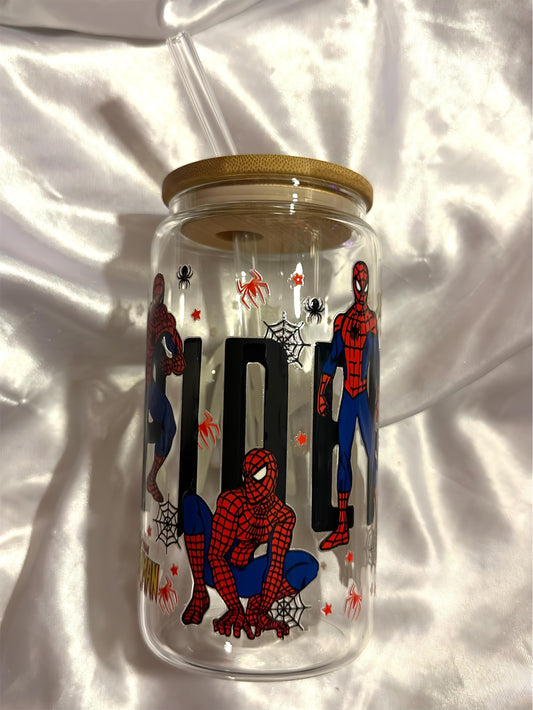 spiderman glass cup ♡