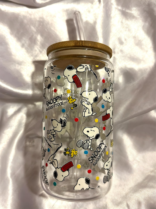 snoopy glass cup ♡