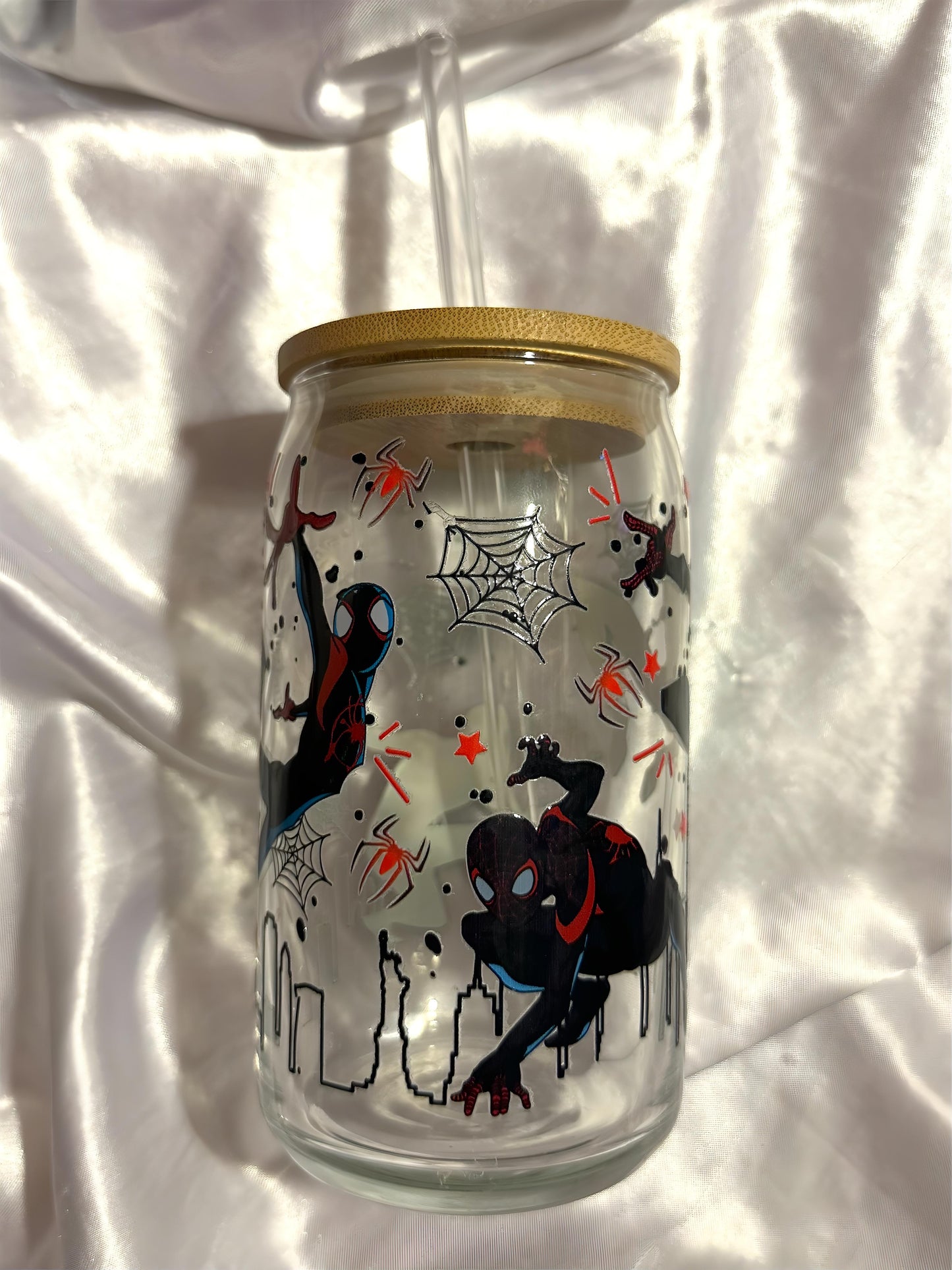 spiderman glass cup ♡
