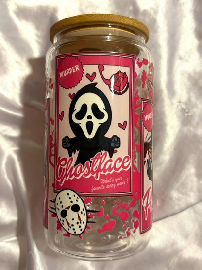 pink horror glass cup ♡