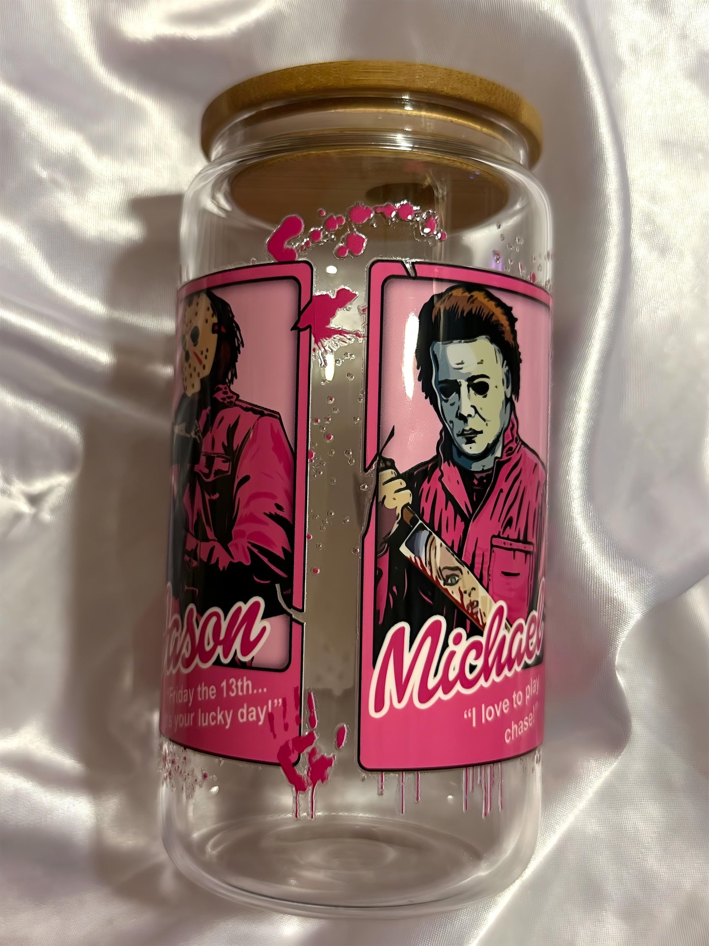 pink horror glass cup ♡