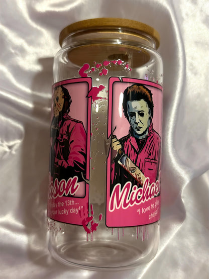 pink horror glass cup ♡