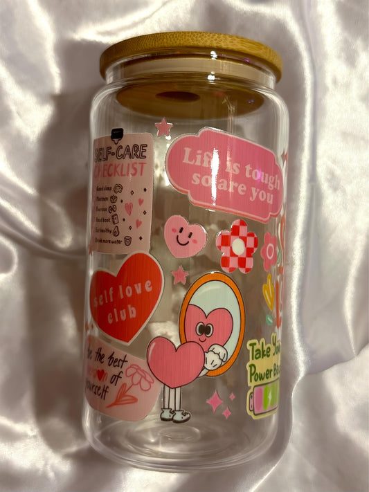 self love glass cup ♡